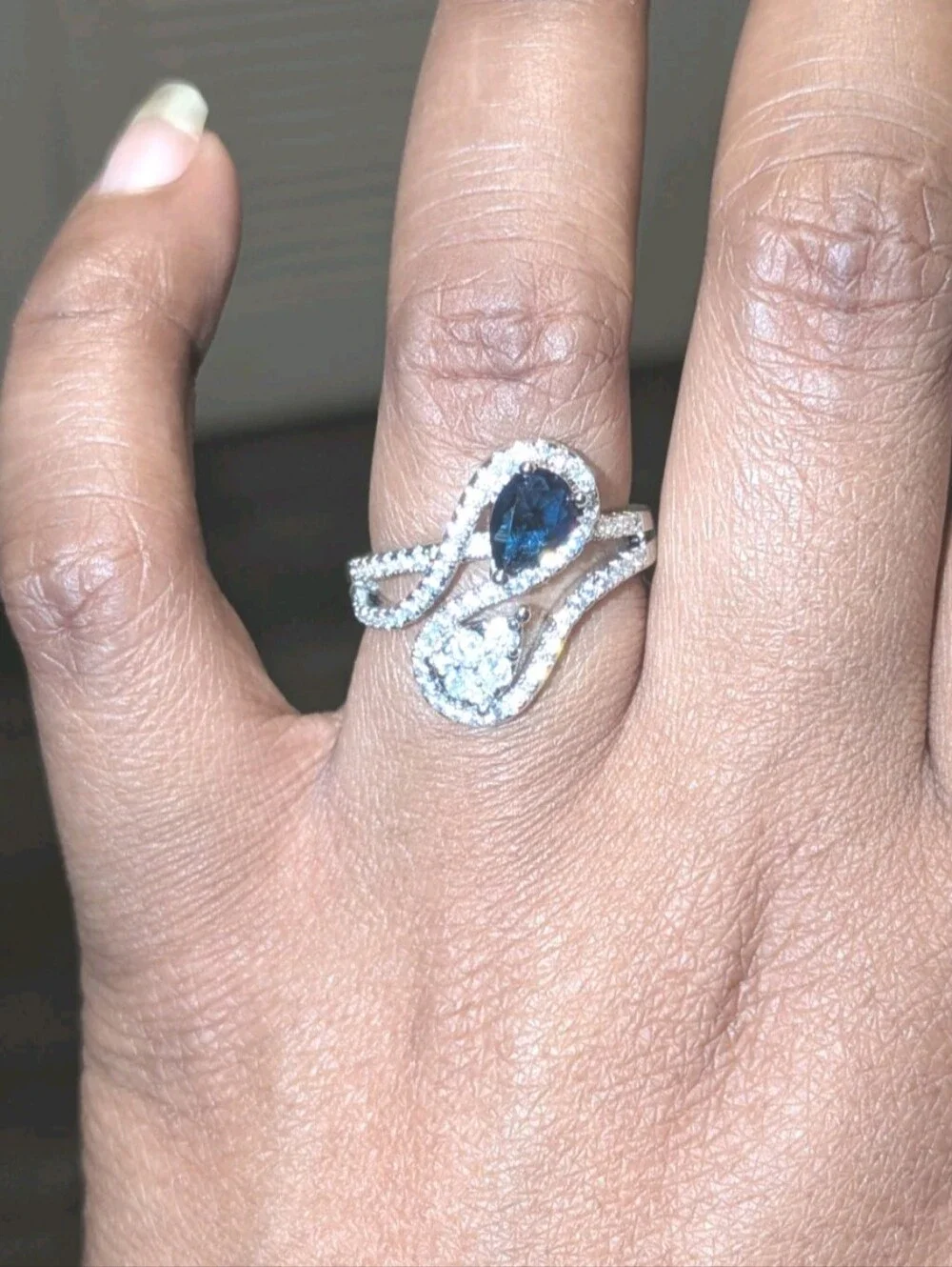 14k White Gold Plated 2.50 Ct Round Lab-Created Diamond Bypass Engagement Ring